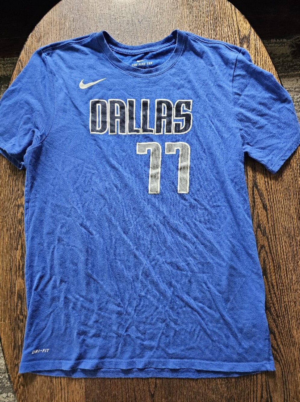NIKE Dallas Mavericks Luka Dončić 77 Dri‑Fit T‑Shirt Blue Size Men’s Large